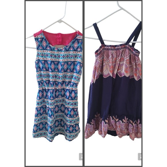 Girls Summer Dress Lot Of 2 Size 7 Gap Childerens Place Sleeveless Colorful - Picture 1 of 9